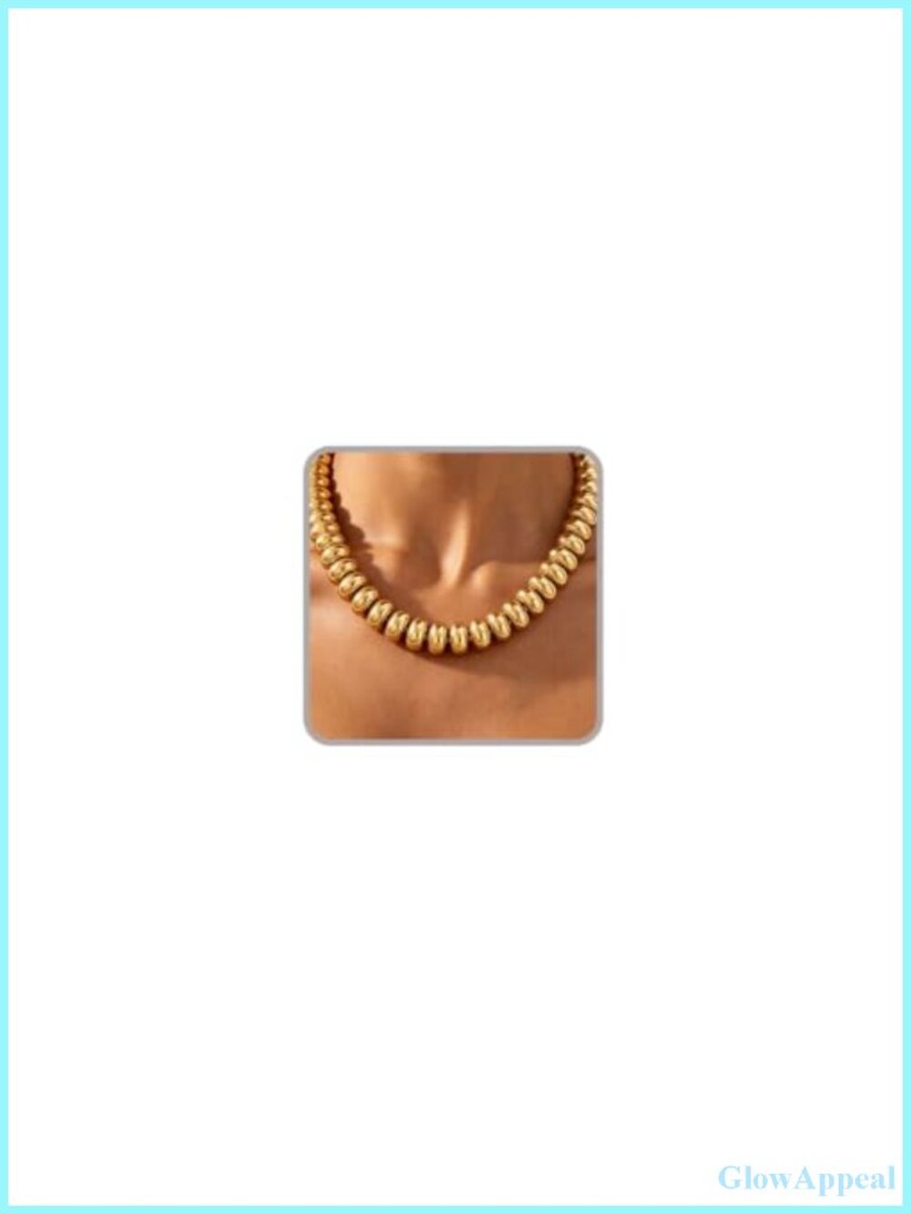 Chunky Gold Beaded Necklace for Women, Silver Statement Choker, Big Bead Ball